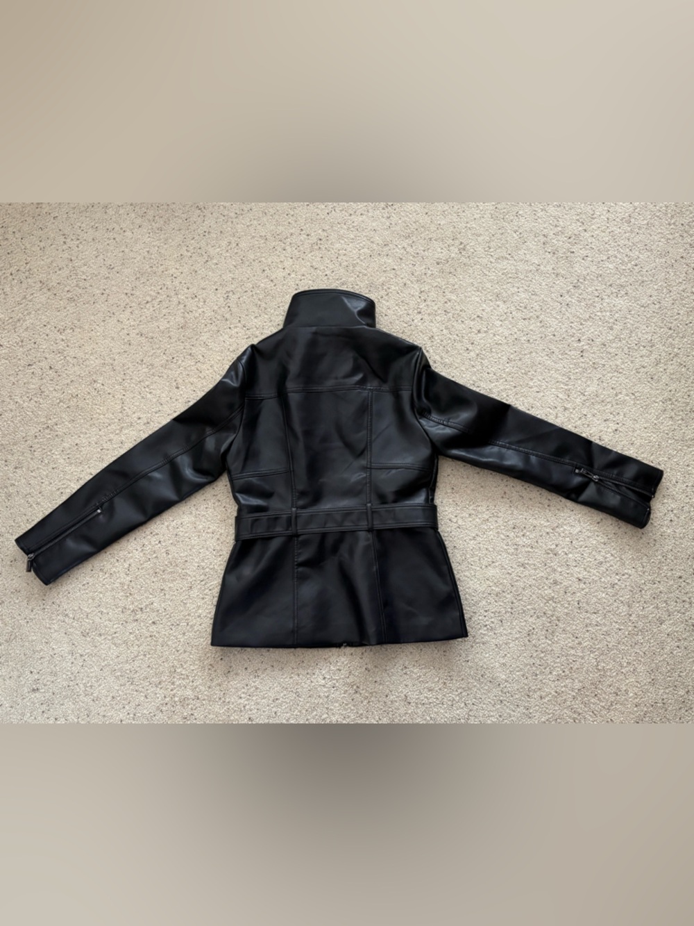 Women’s Kenneth Cole Faux-Leather Belted Jacket, XS, NWT - Picture 4 of 5
